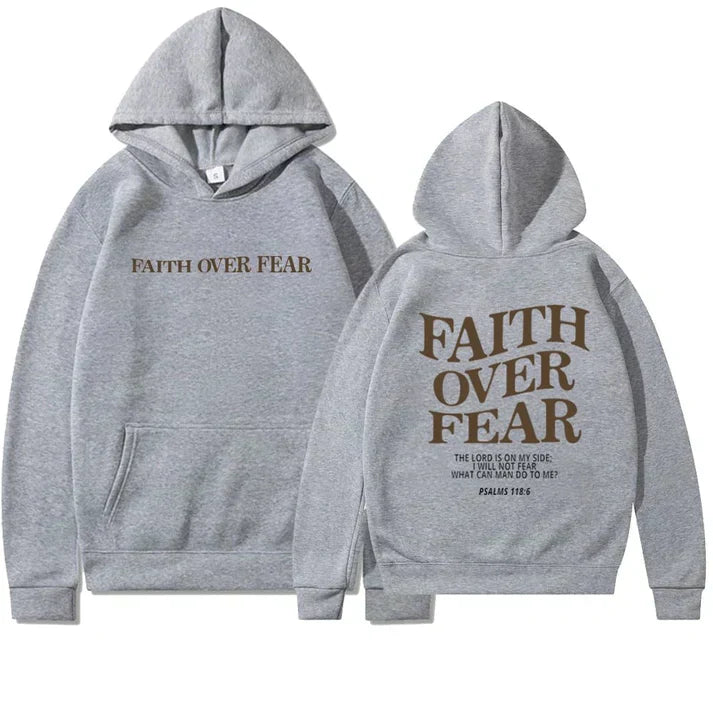 Unisex Hoodie "Glaube über Angst" Psalm 118:6 – Faithmore