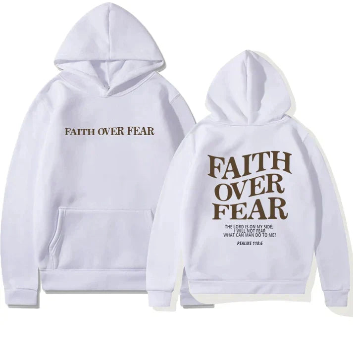 Unisex Hoodie "Glaube über Angst" Psalm 118:6 – Faithmore