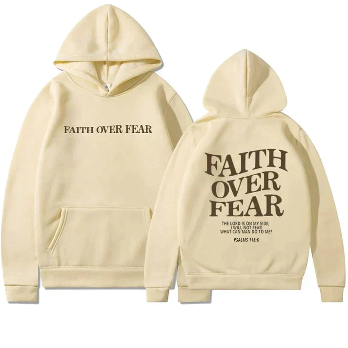 Unisex Hoodie "Glaube über Angst" Psalm 118:6 – Faithmore