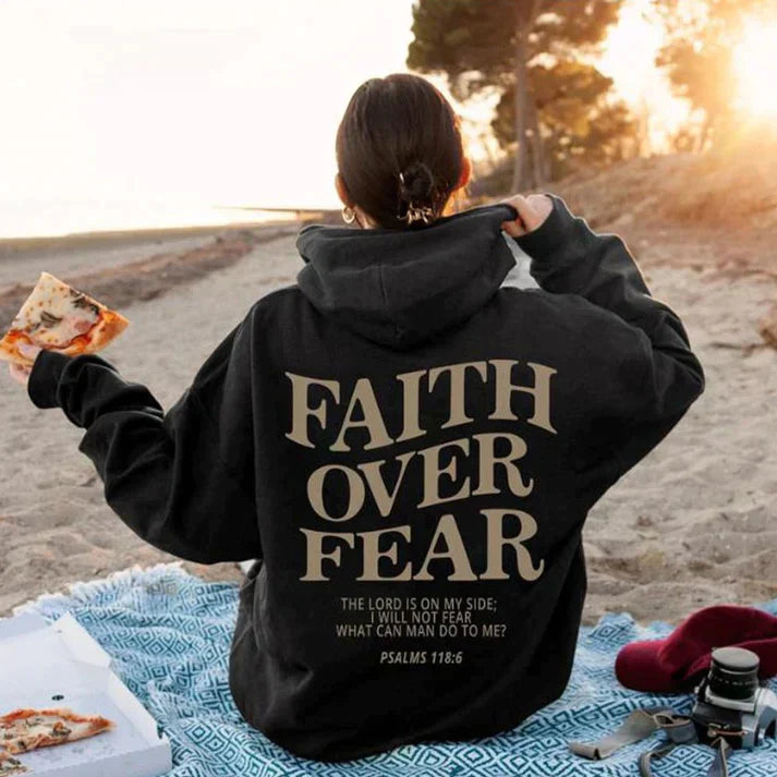 Unisex Hoodie "Glaube über Angst" Psalm 118:6 – Faithmore