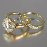 Vintage Gold- & Zirkonia-Ringset - Viviana