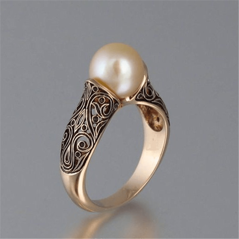 Vintage Goldener Ring mit Perle - Aurelia