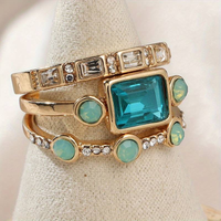 Vintage Ring mit Blauem Kristall - Lunara