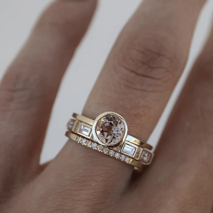 Vintage Goldener Ring mit Kristallen - Eliana