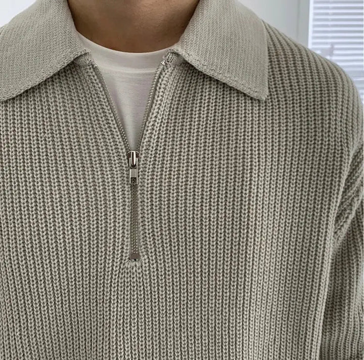 Klassischer Zipped Herrenpullover - Wellington