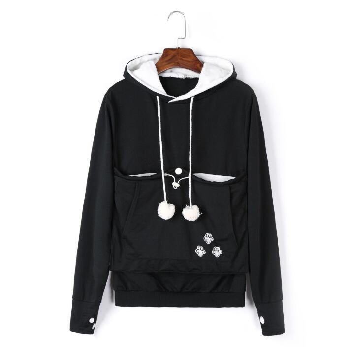 Komfortable Hoodie mit Katzentasche - CozyPurr