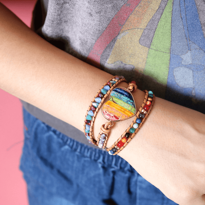 Chakra Herz Wickelarmband – Liora