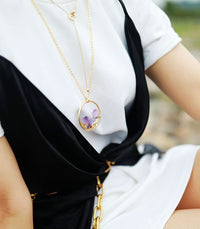 Minimalistische Amethyst Rohstein Kette - Evelyne