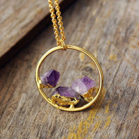 Minimalistische Amethyst Rohstein Kette - Evelyne