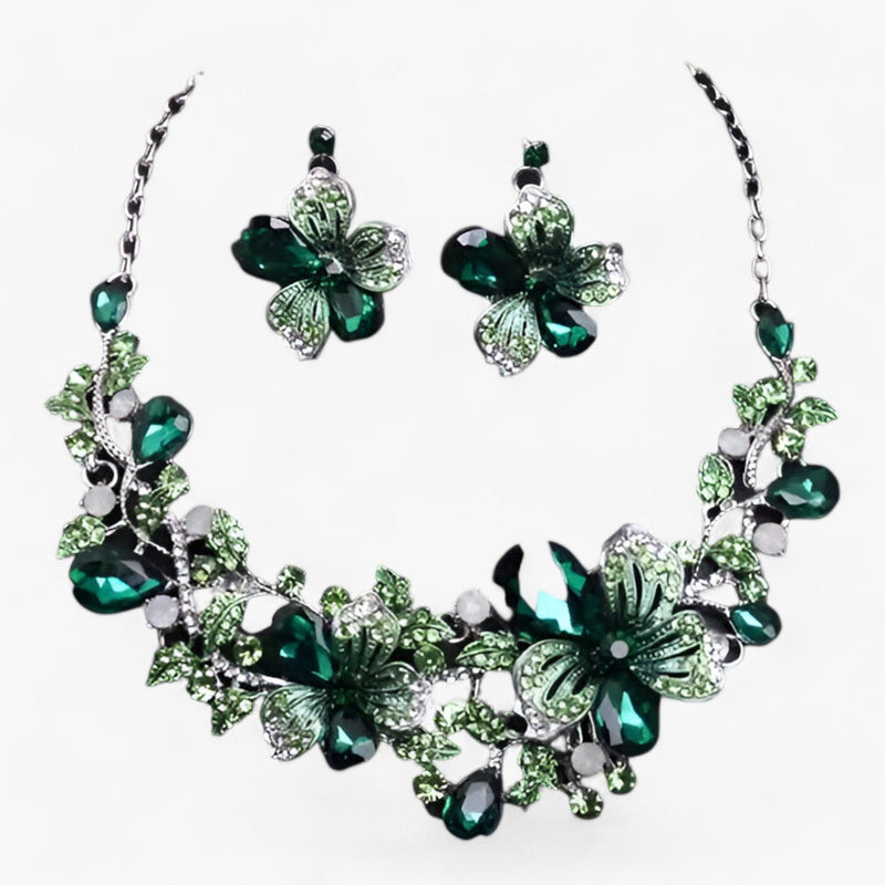 Brautschmuck-Set mit Emaille-Blumen – Fleur