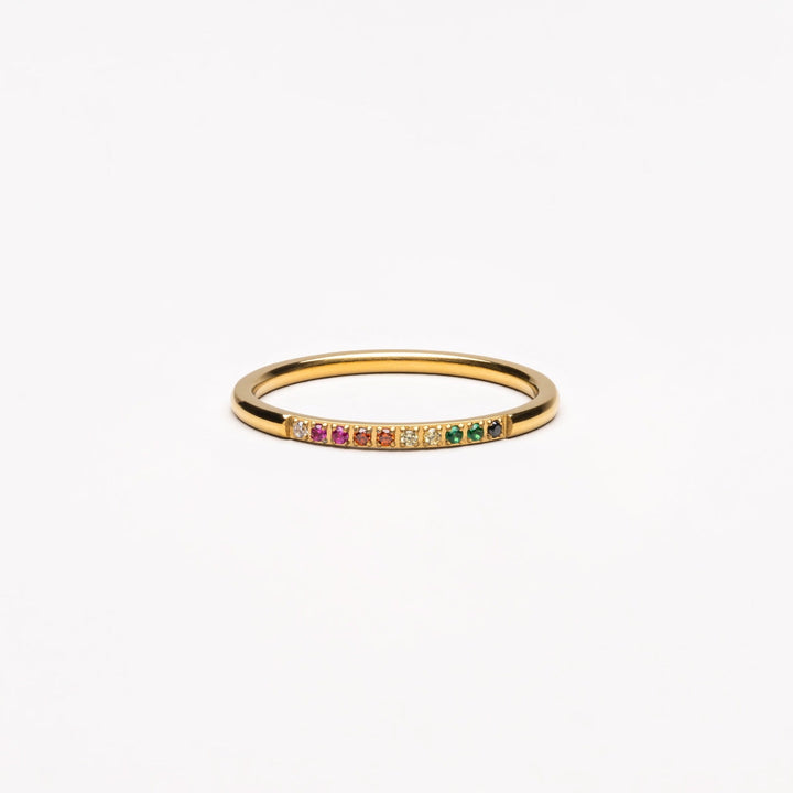 Goldener Ring mit bunten Steinen – Solene