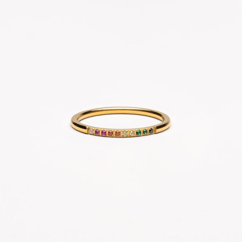 Goldener Ring mit bunten Steinen – Solene