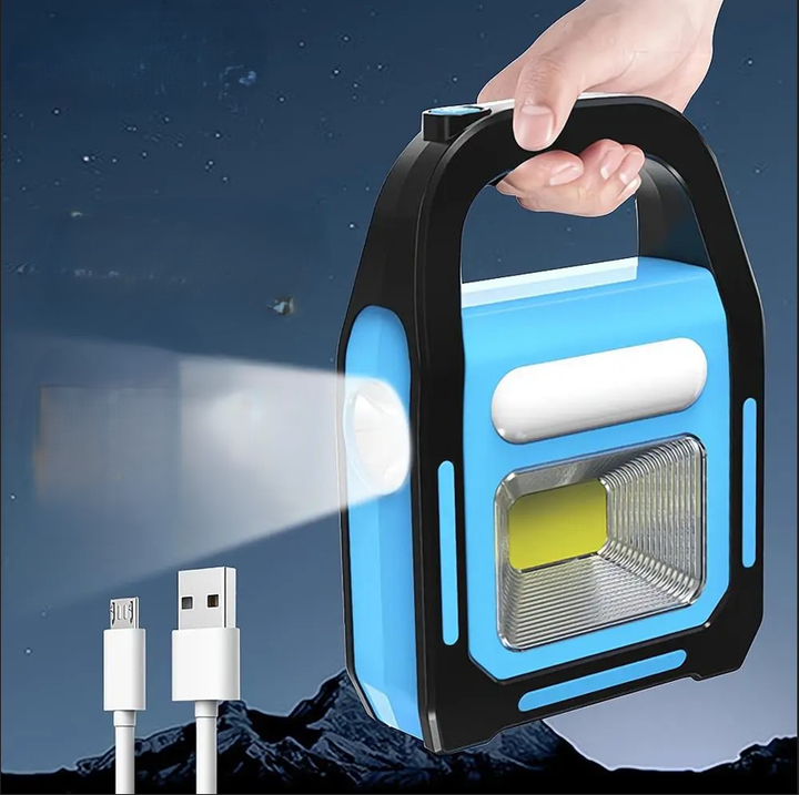 Wiederaufladbare USB-Campinglaterne mit Powerbank – SolarGlow