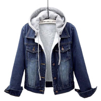 Plus-Size-Jeansjacke mit Kapuze