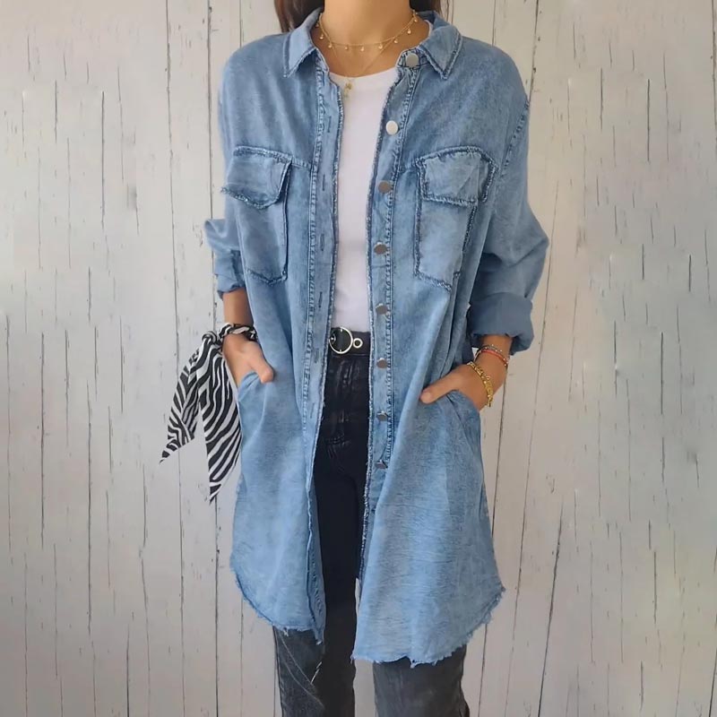 Komfortables Faux Denim Hemd - Sophie