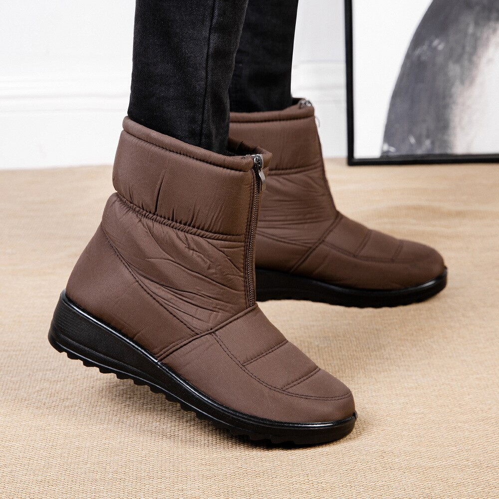 Wasserdichte Gefütterte Damen Schneestiefel mit Mittelhohem Schaft – Clara Snow Walk Pro