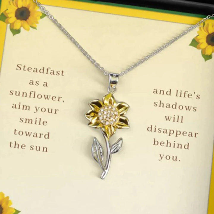 Goldene Halskette aus Sterlingsilber mit Sonnenblume