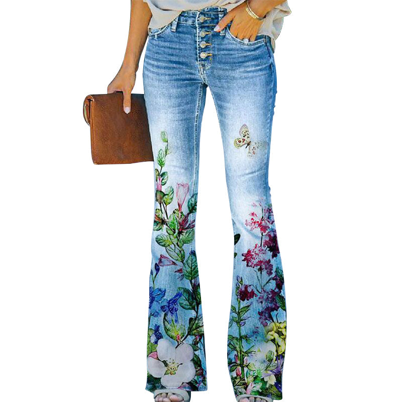 Flare Jeans mit 4 Knöpfen