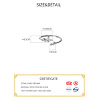 Schmaler Silberring mit Zirkonia (verstellbar)