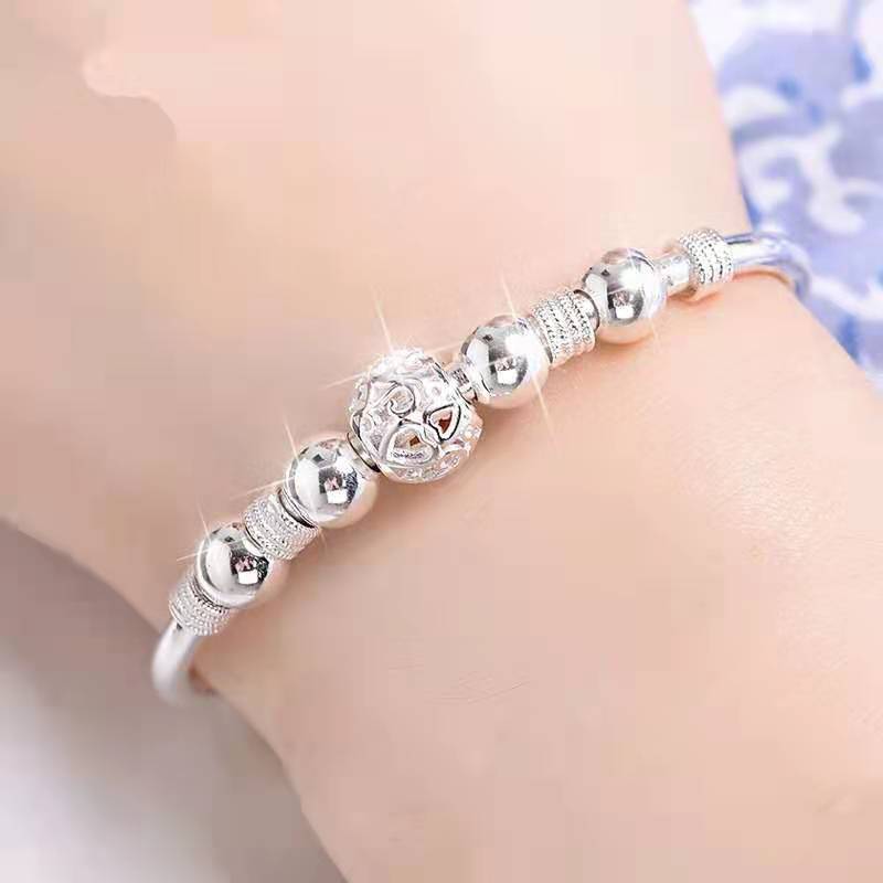 Armband mit Glücksperlen aus Silber