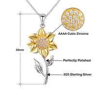 Goldene Halskette aus Sterlingsilber mit Sonnenblume