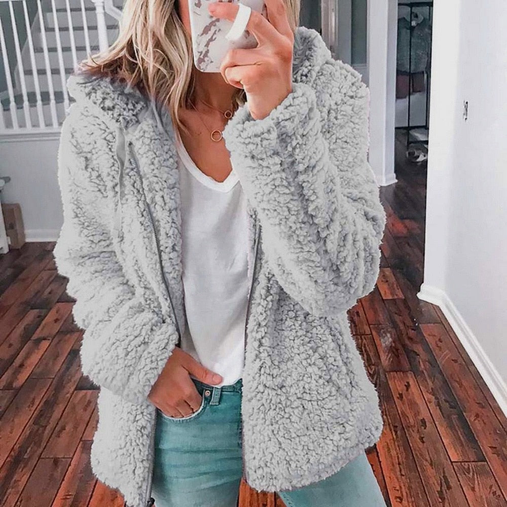 Teddy-Cardigan mit Kapuze | Super weich und wunderbar warm