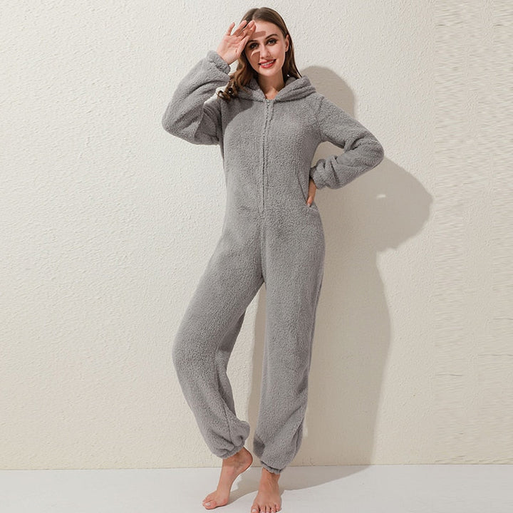 Fleece-Overall mit Ohren