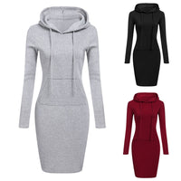 AyasDress I Sweatshirt-Kleid mit Kapuze für Frauen - Fiadora