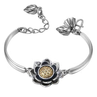 Kreatives Lotus-Silberarmband