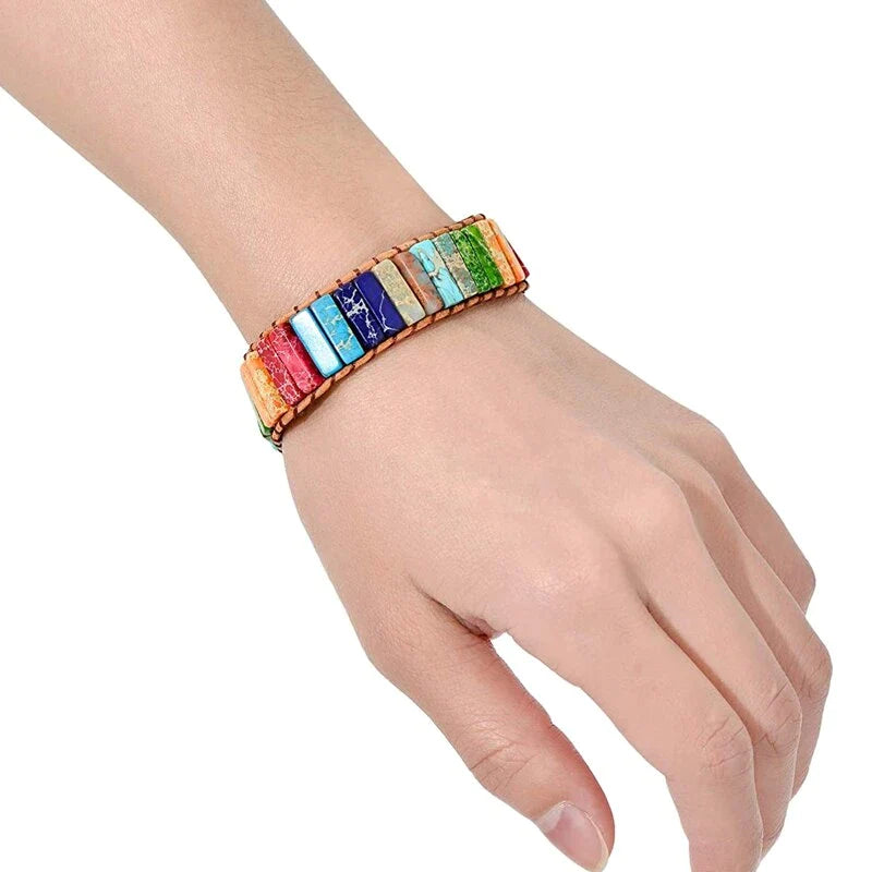 Mystic Journey – Armband mit tibetischen Regenbogen-Jaspis-Steinen