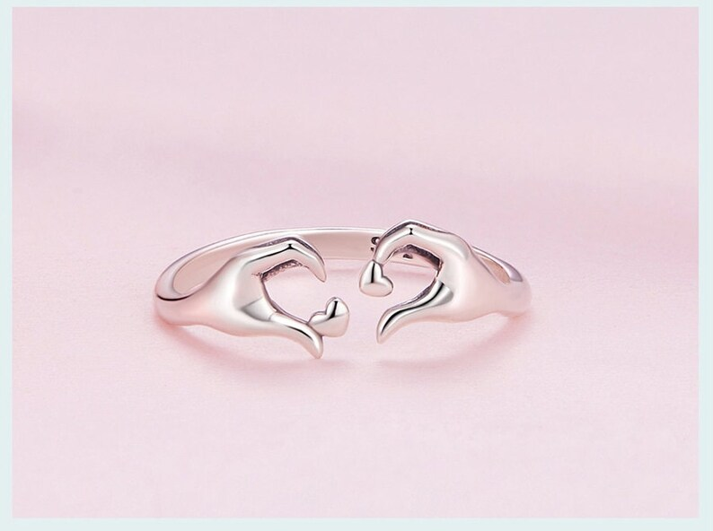 925 Sterling Liebe Umarmung Paar Ring