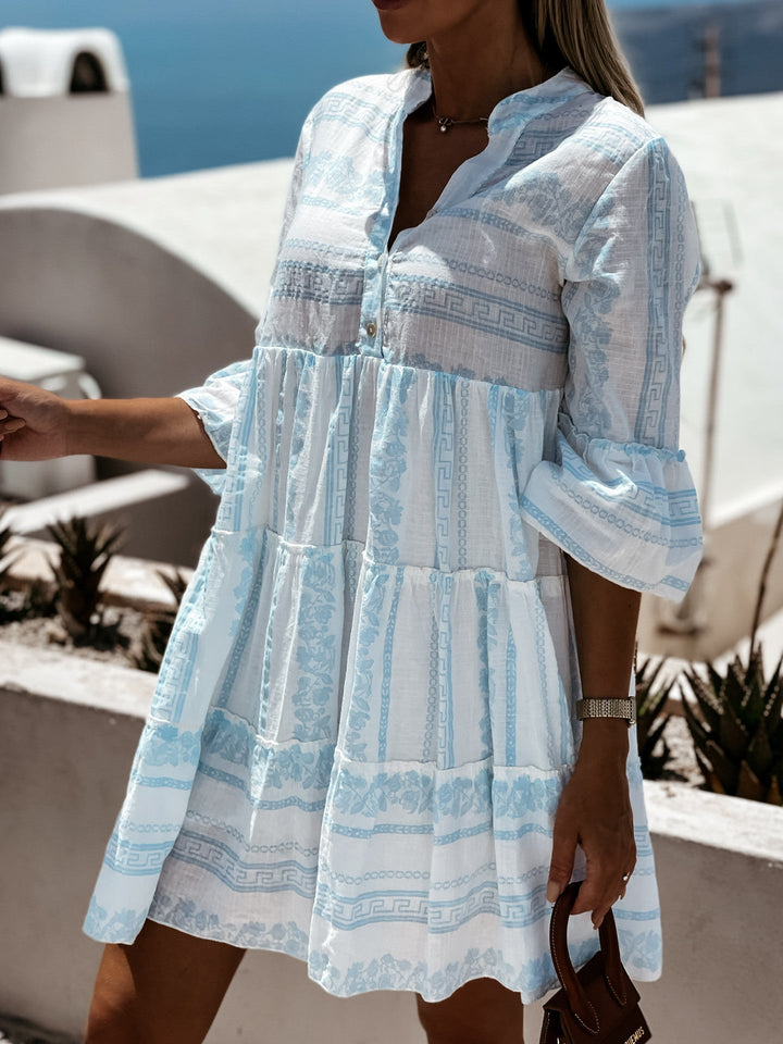 Inna Ibiza Rüschenkleid | Schönes luftiges Boho-Kleid mit fröhlichem Muster