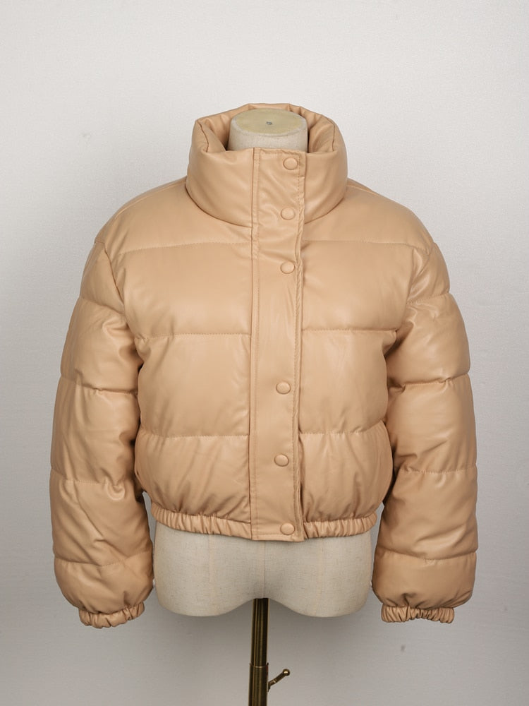 CoolJacket I Leder-Pufferjacke für Frauen - Fiadora